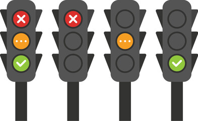 vector icons of traffic light