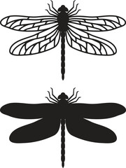 vector set of dragonfly symbols