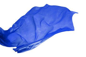 blue Fabric  isolated on white background. Falling Fabric PNG. Flying Fabric PNG. , blue glove isolated on white
