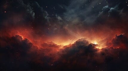 Space background with planets. Panoramic view of space and stars. Nebula made of space debris. - obrazy, fototapety, plakaty