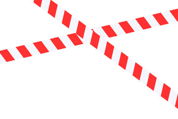red tapes blocking way to crime scene. warning tape white and red illustration. red and white crime tape - obrazy, fototapety, plakaty