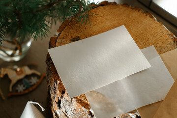 Christmas Ecological Mockup Card In Scandinavian Style
