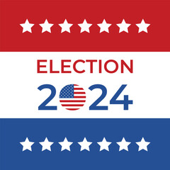 Presidential election in USA on 2024 banner design.
