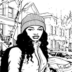 Black woman coloring page coloring page