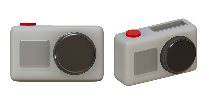 3D rendering of action camera in minimal style