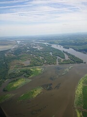 aerial view of Mississippi river