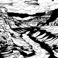 featuring grand canyon coloring page