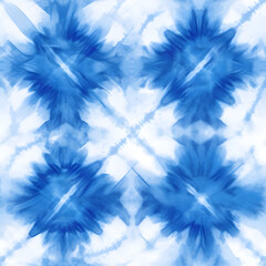 Tie dye design. Seamless repeating pattern. Dyed indigo fabric background and textured. Pattern of blue dye on cotton cloth, indigo tie dye pattern abstract background.