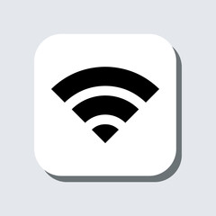 Wi Fi icon vector. Wireless sign symbol in trendy flat style. Wifi vector icon illustration in square isolated on gray background