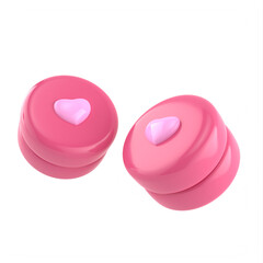 3d wedding set pink color and realistic render