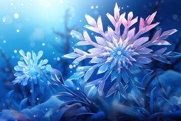 Obraz premium Frozen Macro - Generative AI