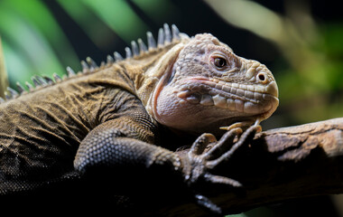 Detail of the Lesser Antillean iguana