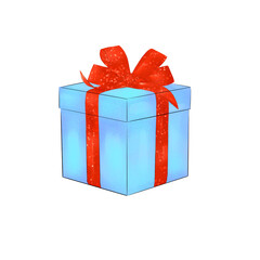 llustrations for the new year: gift, champagne, glass of champagne, balloon, pet, Christmas tree