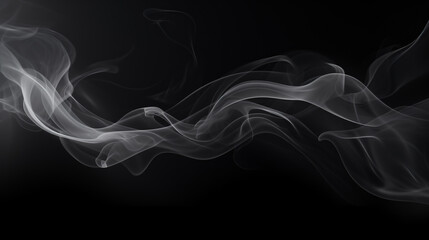 White smoke isolated against a dark backdrop.
