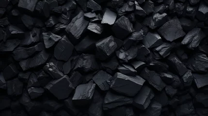 Foto op Plexiglas Activated Carbon black , Background, texture  © Kate Mova
