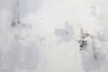 Fototapeta premium Modern abstract white painting with textured brush strokes and subtle grey and beige accents, perfect for minimalist decor.