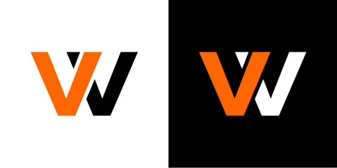 W alphabet letter vector symbol logo with combination - obrazy, fototapety, plakaty