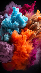 Obraz premium Multitonal explosion of bright, colourful powder.