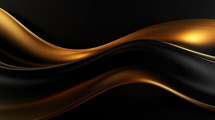 3D black and gold smooth wave background