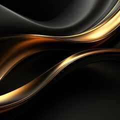 3D black and gold smooth wave background