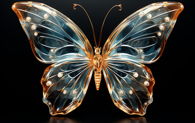 A delicate rendering of the glass butterfly, capturing their ethereal beauty and rhythmic light patterns.