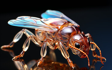 Fototapeta premium 3d rendered illustration of an ant. Beautiful glass ant