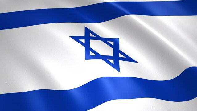 Israel floating flag. 3D seamlessly animated illustration