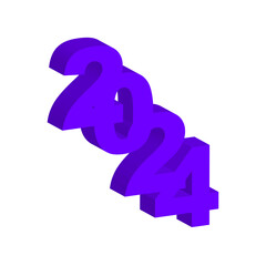 2024 happy new year 3d vector illustration eps