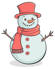 snowman with red hat