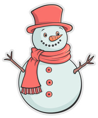 snowman with red hat