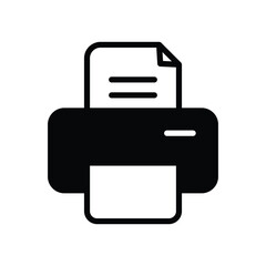 Printer Fax icon isolate white background vector stock illustration.