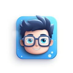 Square icon for applications or avatar. Cute person concept. Idea for design and presentations