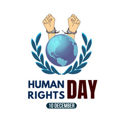 Human rights day, 10 December. Aesthetic icon art with typography design