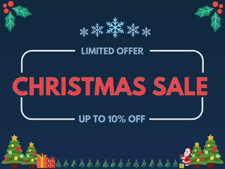 Fototapeta na wymiar Limited time up to 10% off discount for only Christmas season special