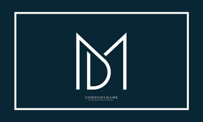 DM or MD Alphabet Letters Logo Monogram