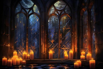 Candlelit Windows - Generative AI