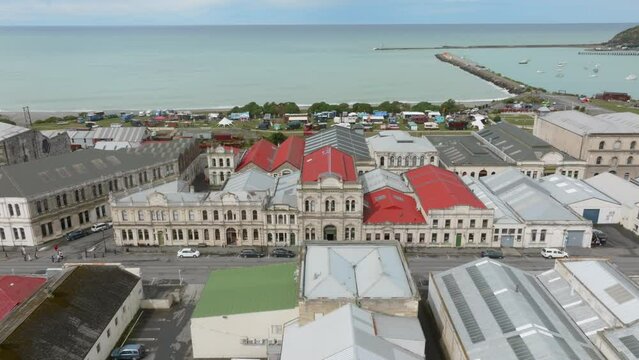 Oamaru City and historic buildings in Otago, New Zealand