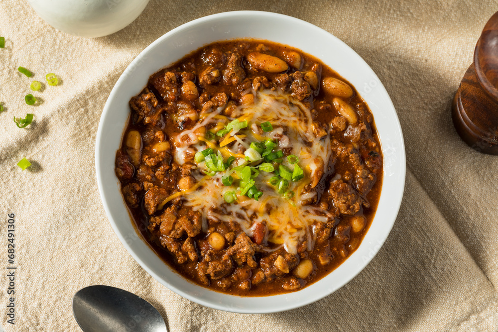 Poster organic homemade turkey chili con carne