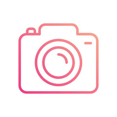 Camera icon isolate white background vector stock illustration.