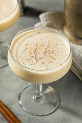 Boozy Frozen Eggnog Martini Cocktail