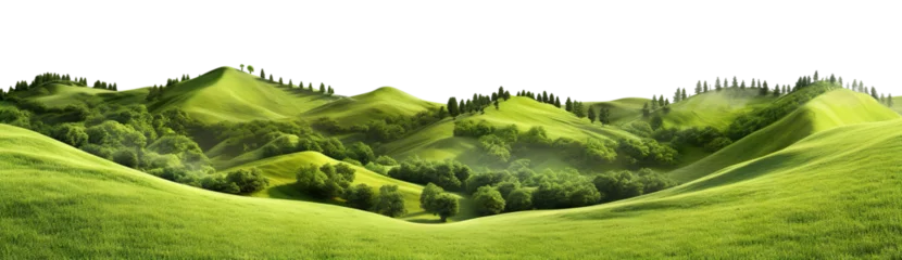 Foto op Plexiglas Green hills lanscape cut out © Yeti Studio