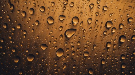 drops of water on the glass surface. Droplet of liquid flowing down on glass surface background