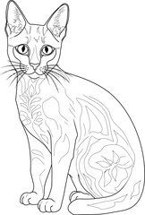 Siamese cat coloring page