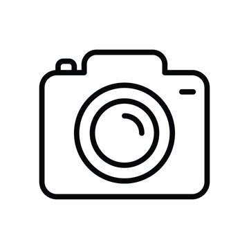Camera icon isolate white background vector stock illustration.
