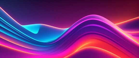 Gradient Big Neon 3d Wave Background