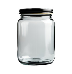 a glass jar, one-gallon capacity, side view, empty with lid in an isolated and transparent PNG in a Transport/hauling-themed, photorealistic illustration. generative ai