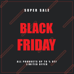 Fototapeta na wymiar Super Sale of Black Friday Poster