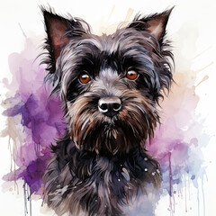 watercolor Affenpinscher clipart, Generative Ai