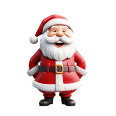 santa claus 3d rendered illustration on white background.