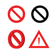 Ban Symbol Vector Icon Illustration Ban Stop mark sign Illustration Icon